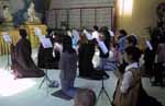 Laity receiving transmission of Three Refuges and Five Precepts