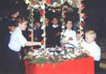 Students from boys school participating in Buddha's  birthday ceremony.