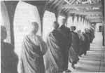Monks walking and reciting the Buddha's name